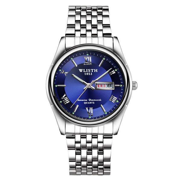 Świecący męski zegarek z podwójnym kalendarzem W11S8501