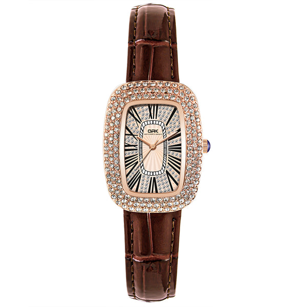 Damski zegarek kwarcowy w stylu vintage z diamentem W06OPK88616-BN